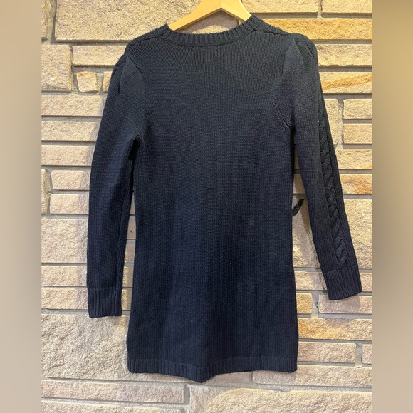 Cashmere TREASURE & BOND Cashmere Wool Navy Sz S Cable Knit Sweater Dress preppy - Picture 6 of 9